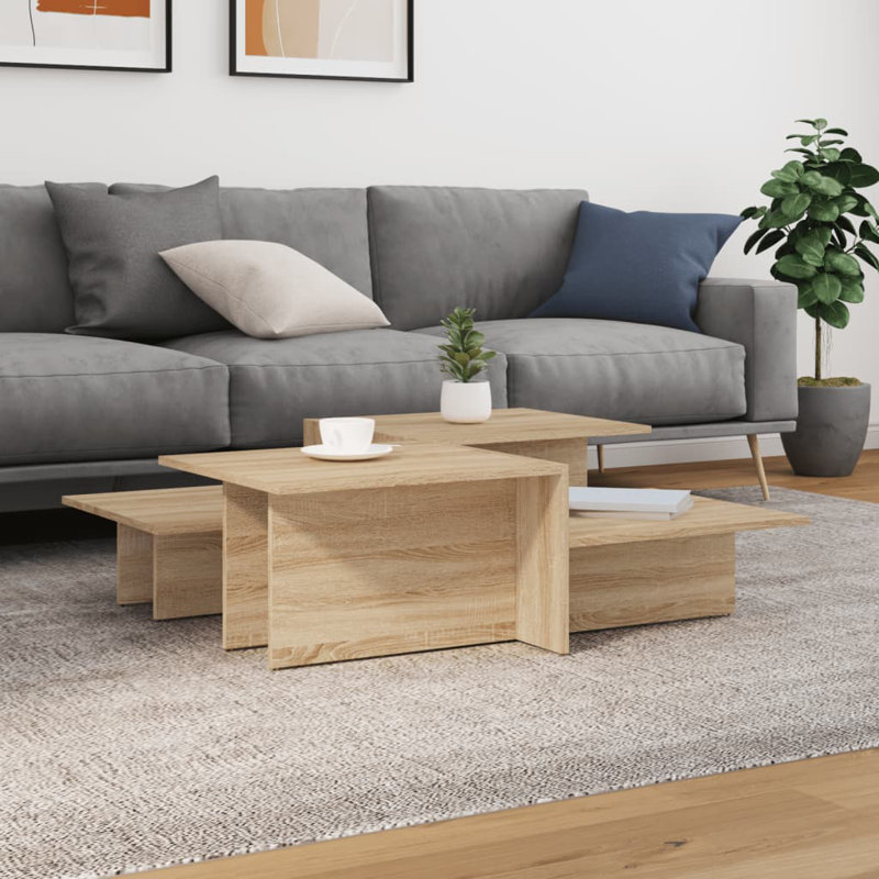 Cunegunda Abstract Coffee Table, Sonoma Oak