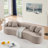 Curved Modular Sectional Sofa In Lamb's Wool Fabric, Modern Minimalist Style, Compressed (No Assembly Required), Comfy For Living Room & Bedroom-2050230575