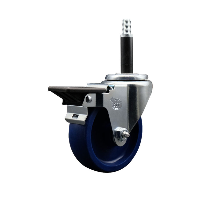 Roulettes extensibles solides en poly pivotantes 3/4 po avec frein SCC