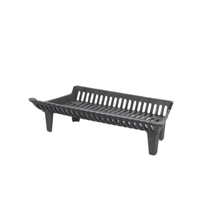 27" Heavy-Duty Cast Iron Fireplace Grate with 4" Clearance