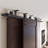 Ceiling Mount Classic Design Double Track Bypass Two Door Hardware Kit (Door Not Included)-86182374