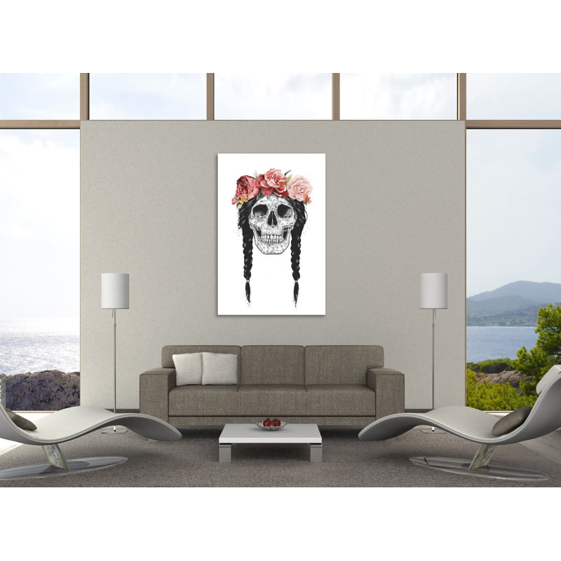 «Festival Skull», toile tendue par Balazs Solti, H 24 po x l 16 po x P 1,5 po
