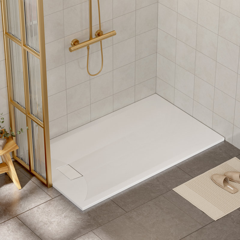 Base de douche 60 po L 60 po x L 36 po Curbless avec drain gauche / droite, texture antidérapante et structure durable