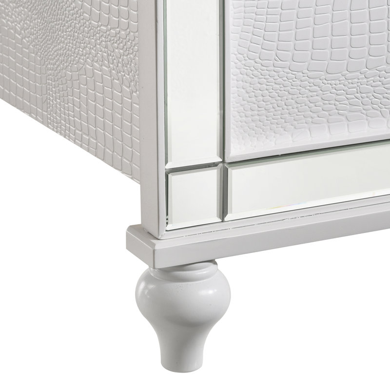 Sherley Upholstered Platform Bed, King, White