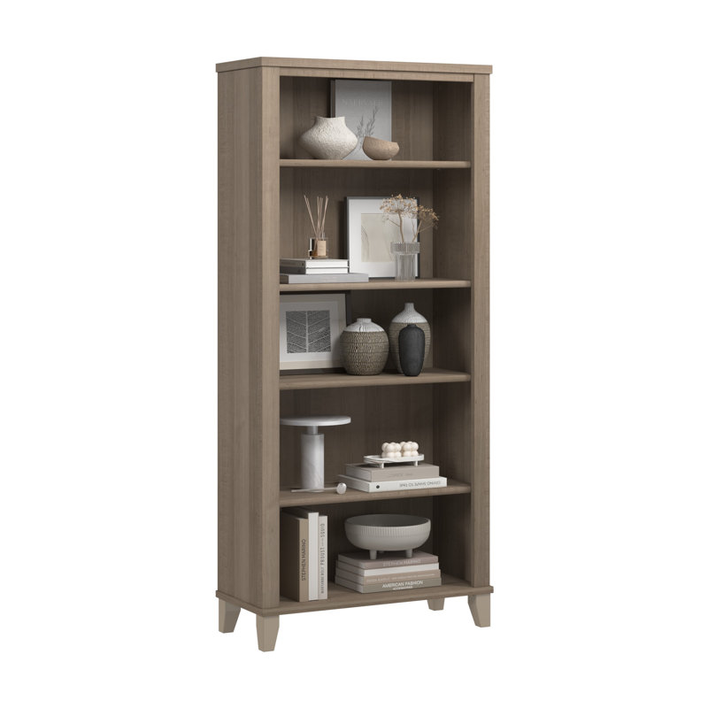 Bibliothèque haute 5 tablettes gris cendré, Gris cendré