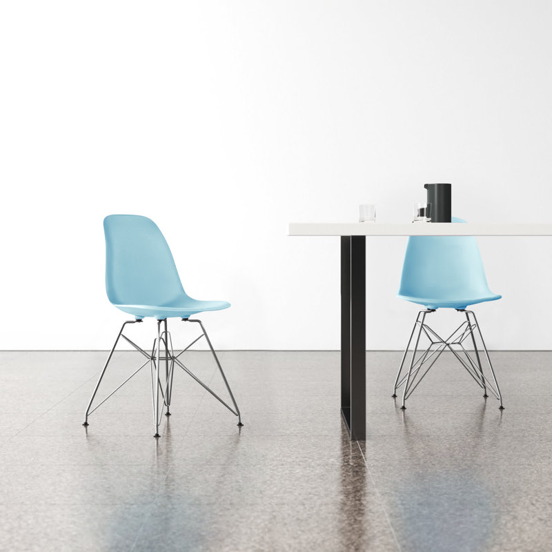 Matte Blue Eiffel Metal Side Chair Set of 2