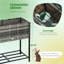 Lit de jardin surélevé, jardinière surélevée avec aspect osier en rotin, tablette de rangement pour outils-2100508470