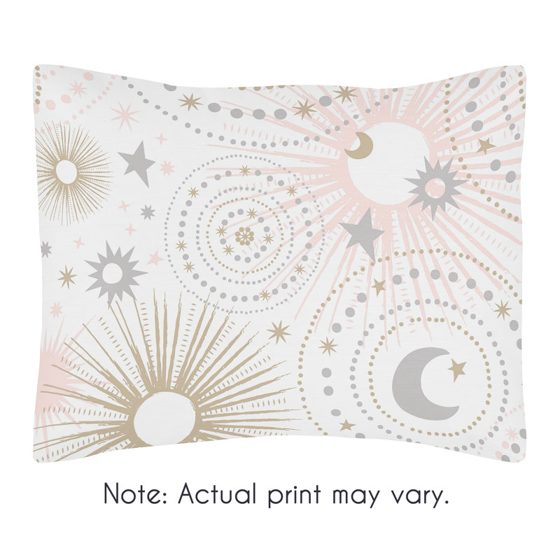 Blush Pink and Gold Celestial Twin Microfiber Bedding Set