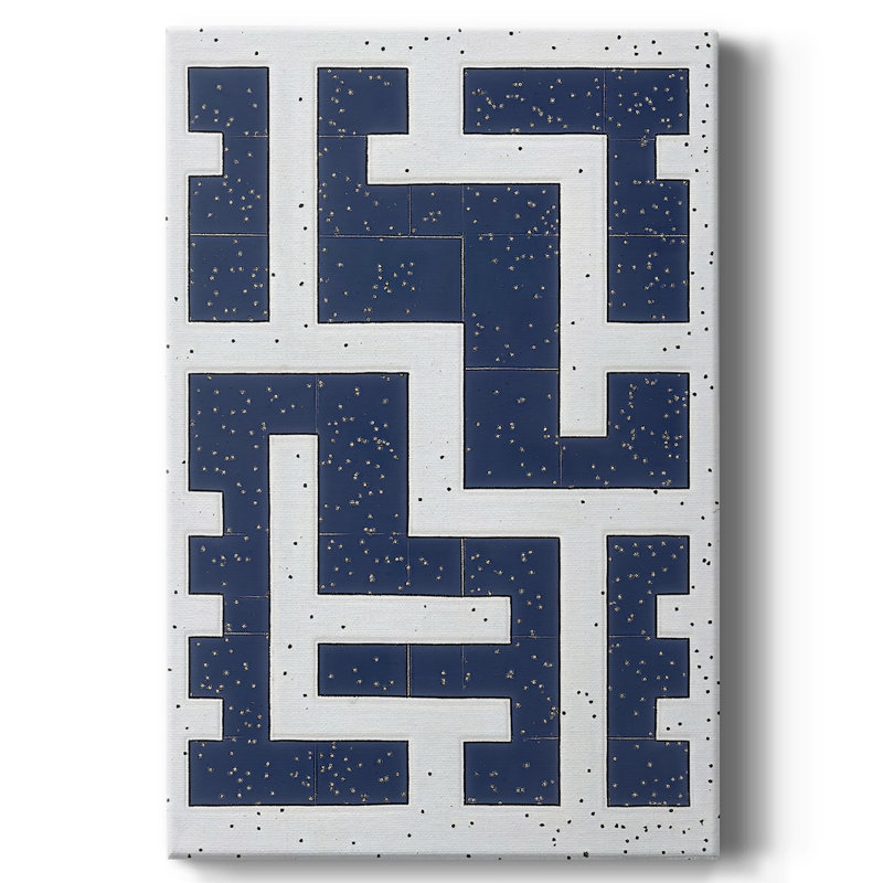 Toile tendue avec châssis abstrait CVII - prêt à être accroché, H 36 po x l 24 po