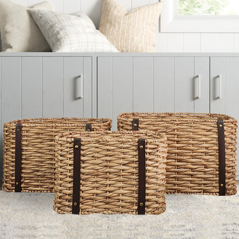 Ensemble de paniers d'osier, H 14,5 po x l 22,5 po x P 16 po, Brun foncé, Loopline