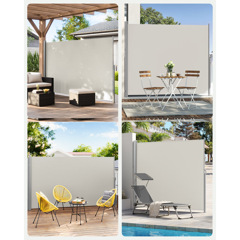 Songmics 350 cm W x 200 cm D Polyester Patio Awning, Ivory