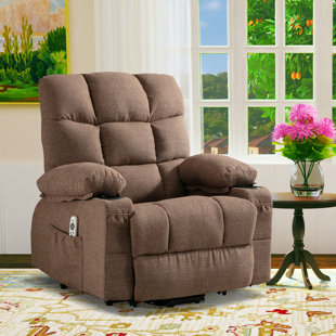 Brisen 37.8"W Massage Heater Lift Chair Polyester Power Recliner, USB Port