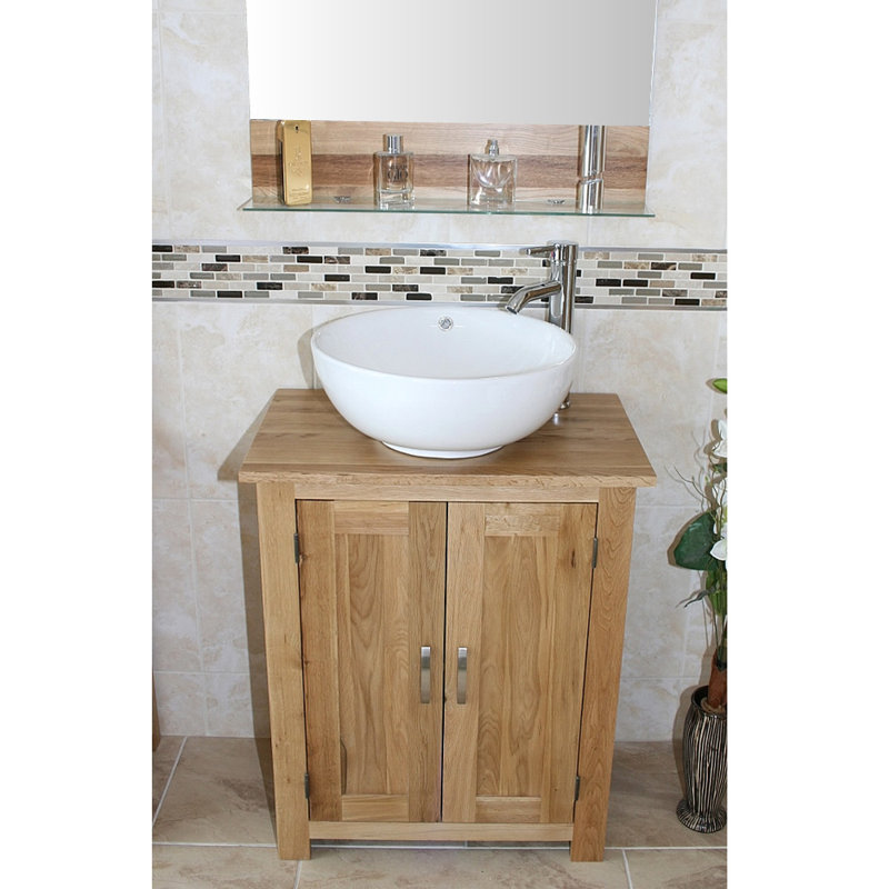 650mm Single Bathroom Vanity with Vessel Ceramic Basin