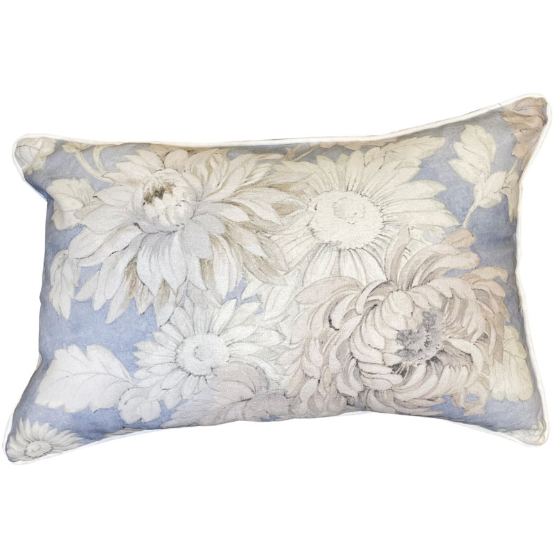 Floral Rectangle Throw Cushion, Blue