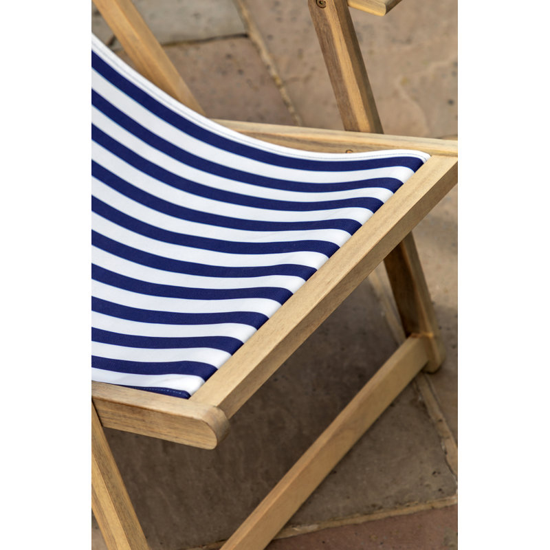 Newburyport Folding Deck Chair, Navy