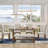 6PCS Farmhouse Dining Set, 72-Inch Wooden Rectangular Table With 4 Upholstered Chairs & Bench-2051542088
