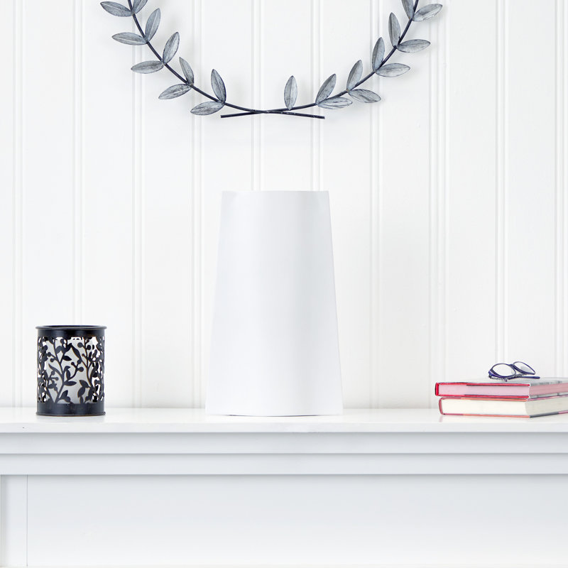 Seavy Metal Table Vase, White