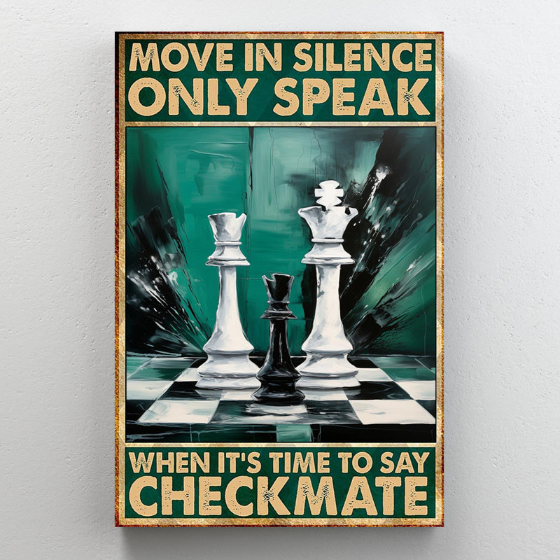 Chess Move In Silence Only Speak - 1 pièce d'échecs rectangulaires en mouvement, H 36 po x l 24 po x P 1,25 po