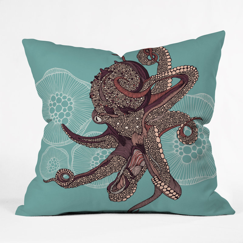 Octopus Bloom Throw Pillow, 20" x 20"