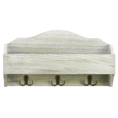 Solid + Manufactured Wood Wall Organizer with Mail Storage