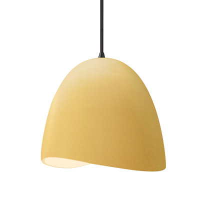 Radiance - Brisa 1-Light Pendant - Muted Yellow - Matte Black - 12.5"W x 12.25"H - Dedicated LED - Black Cord
