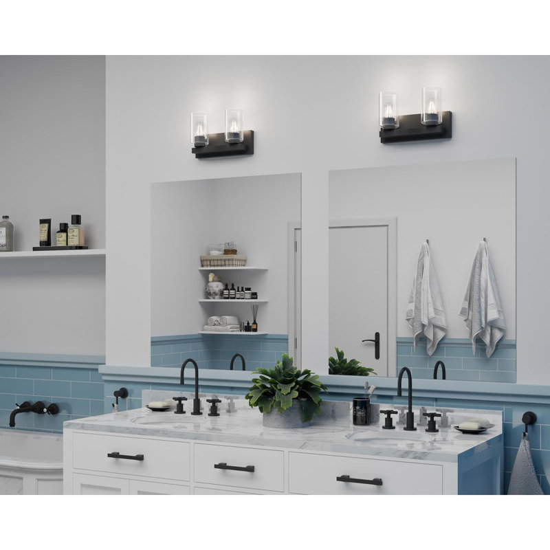 Éclairage pour meuble-lavabo moderne 2 lumières, Noir