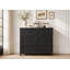 Buffet de 104 cm avec mini-réfrigérateur intégré, 2 tiroirs et tablette ajustable pour coin café et espace boissons, noir-491728620