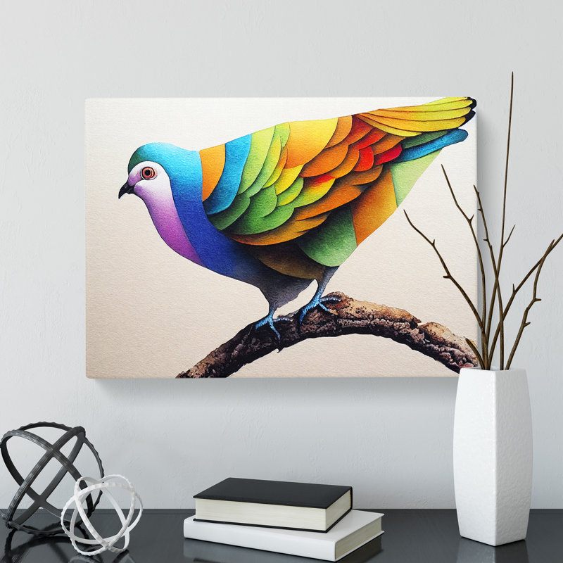 Pigeon Bird Watercolour Vol.1 - Wrapped Canvas, 50cm H x 76cm W