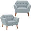Fauteuil rembourré Maxton Merrylite de 94 cm de large avec dossier capitonné, bleu pâle-1532208474