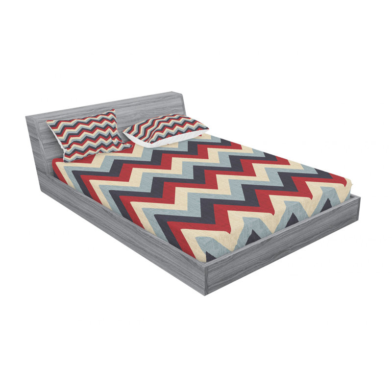 Ensemble de draps rétro, Ensemble de draps pour lit double avec un drap-hou