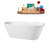 67" Streamline Soaking Glossy White Freestanding Tub and Tray With Internal Drain-101412729