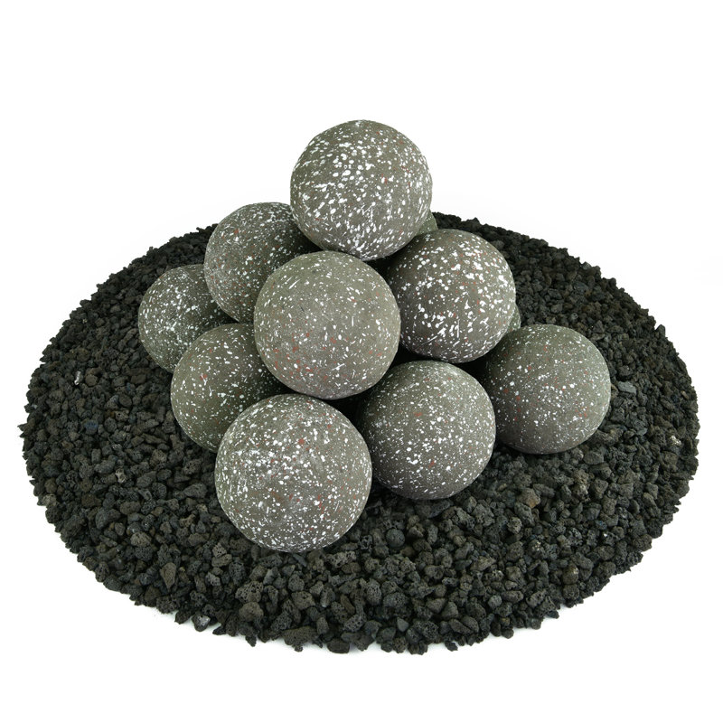 Ensemble de foyer d'extérieur Fire Balls, Gris anthracite moucheté