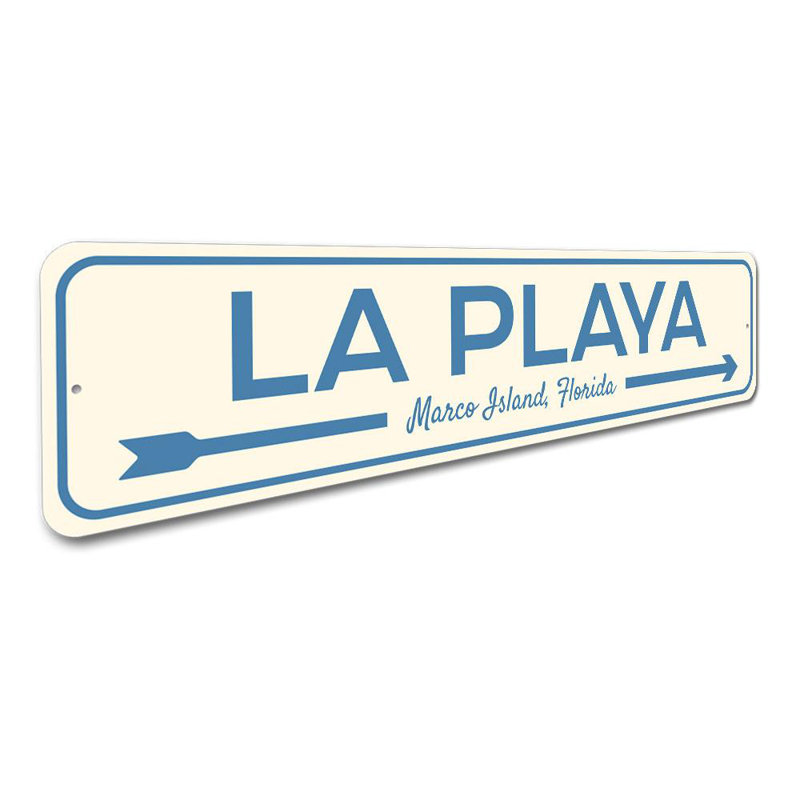 Plaque en aluminium La Playa Beach, H 4 po x l 18 po x P 0,04 po, Oui