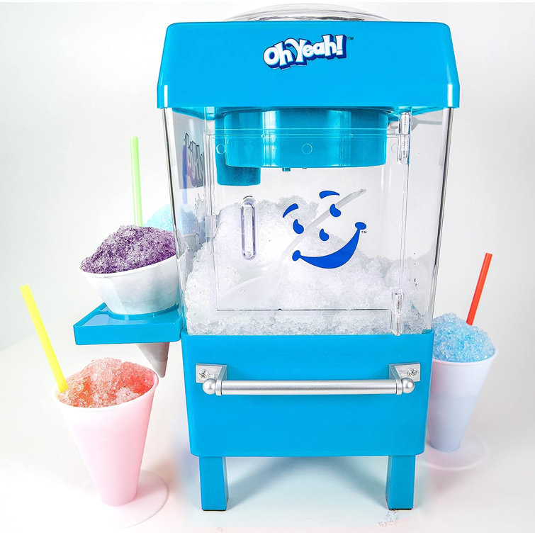 Nostalgia Snow Cone Shaved Ice Machine - Retro Table-Top Slushie Machine -  Includes 1 Reusable Plastic Cup and Ice Molds, White, Green