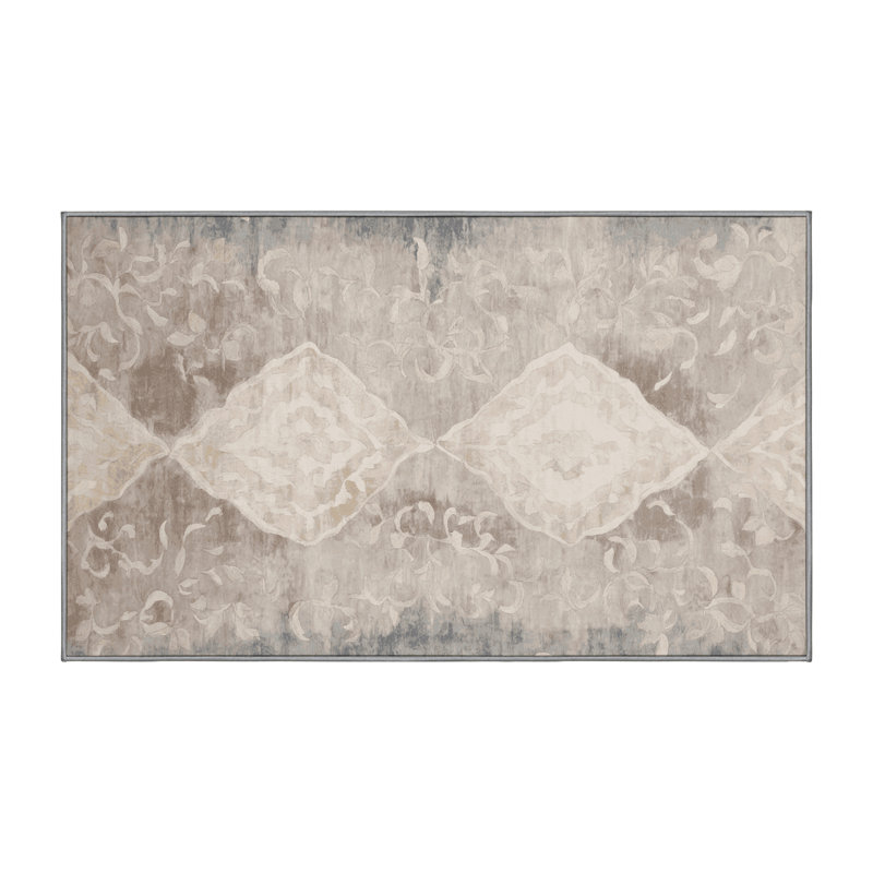 Tapis gris lavable à la machine GSIX03590, Rectangle 8 pi x 10 pi