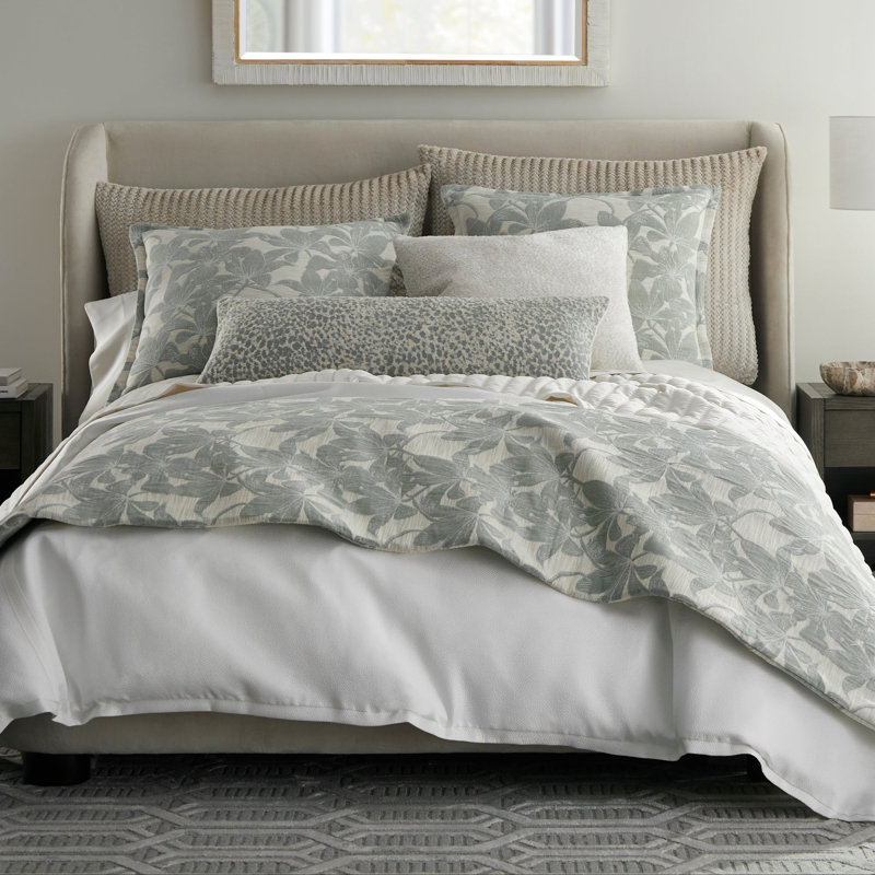 Gardenia Linen Floral Pillow Cover & Insert, Sage, Square 26"