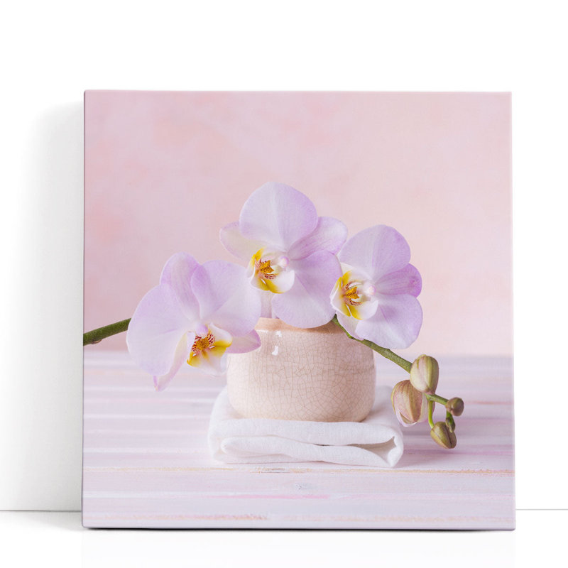 Orchidées 2 - reproduction d'art sur toile, H 12 po x l 12 po