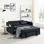 Lit escamotable de 55,5 po en velours noir, avec un espace de vie spacieux Lit en velours, position de sommeil confortable