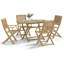 4 - Person Wood Patio Dining Set with Round Table