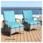 Ensemble de coussins de chaise longue pliable d'extérieur - Bleu clair