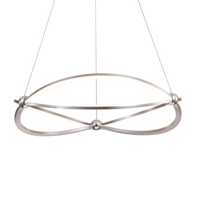 LED Chandelier - 23.63" W - Satin Nickel