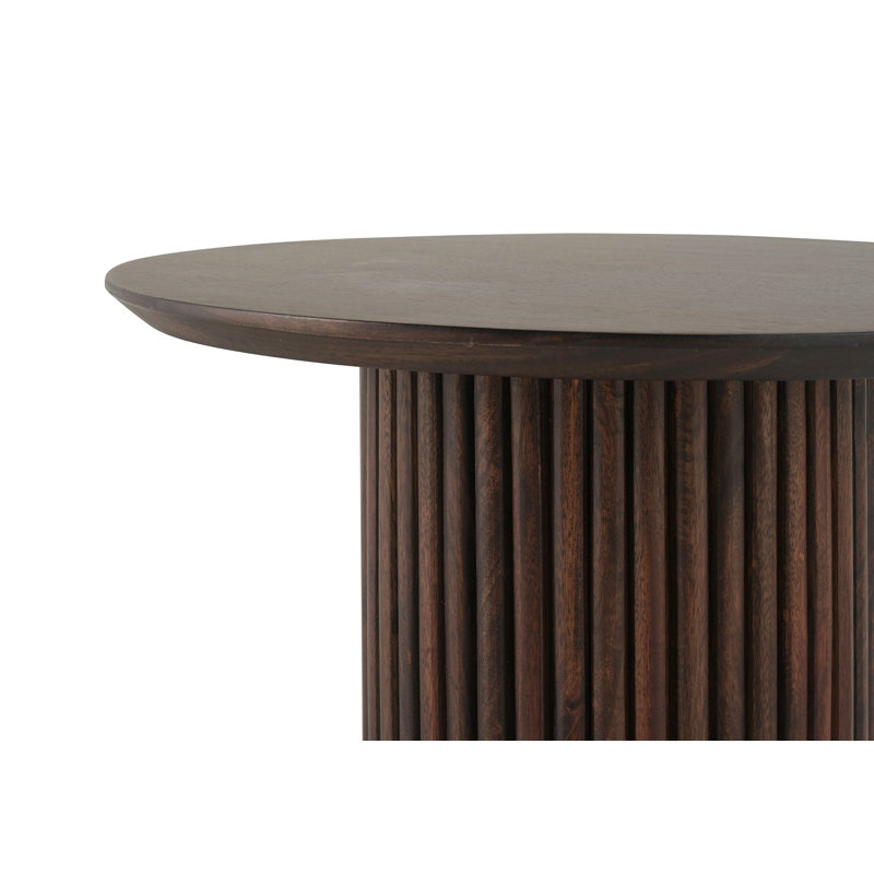 Pautah Solid Wood Pedestal Coffee Table, 40cm H x 90cm W x 90cm D, Dark Walnut