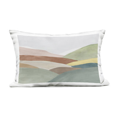 Subtle Rolling Hills Outdoor Printed Pillow design by Ian C.