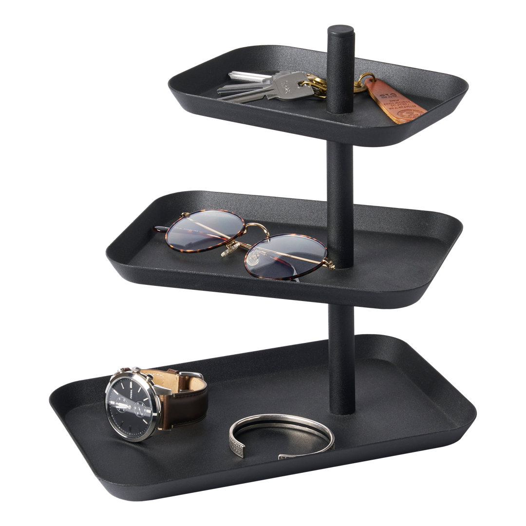 Yamazaki Home 3-Tier Accessory Tray - Jewelry Holder & Storage Organizer, Steel Yamazaki Home 
