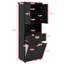 Armoire de salle de bain haute avec portes de paniers à linge et armoire supérieure de rangement ouverte pour la salle de bain-579089150