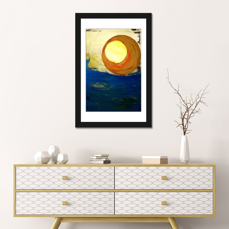«Lunartraction», reproduction sur toile tendue, H 24 po x l 16 po x P 1 po, Papier avec cadre noir, Blanc