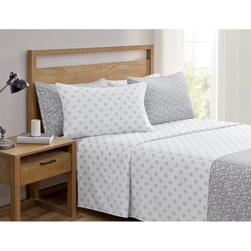 Medallion Scroll Grey Sheet Set, Twin Sheet Set + 2 Additional pieces