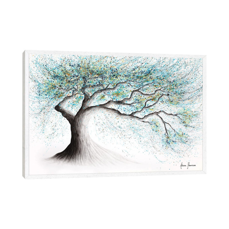 Lucent Lake Tree by Ashvin Harrison - Print on Canvas, White Framed, 66.04 cm H x 45.72 cm W