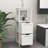 Bathroom Floor Cabinet With 2 Drawers And 1 Storage Shelf,Freestanding Wood Storage Organizer Cabinet-White