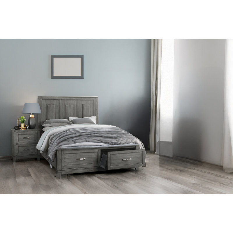 Jaqueline Storage Platform Bedroom Set, Grey, King